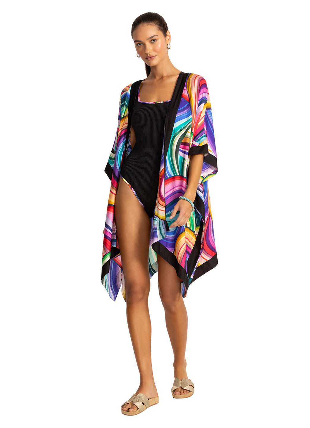 Johnny Was Women's Abel Short Kimono Cover Up
