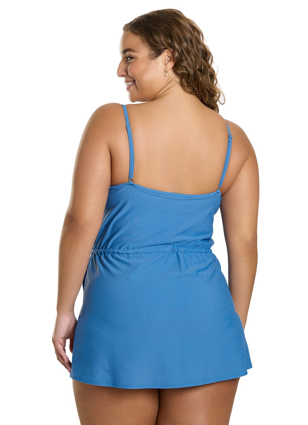 Sporti Plus Size Starlet Solid Tummy Control Swim Dress