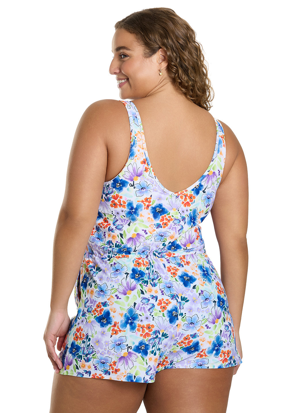 Sporti Plus Size Starlet Printed Tummy Control Swim Romper