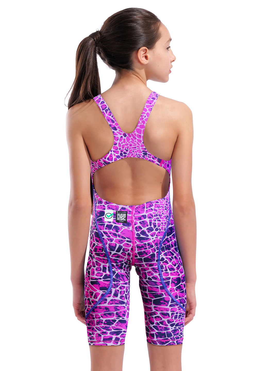 Arena Girls' Powerskin Snakeskin ST Next LE Open Back Tech Suit Swimsuit