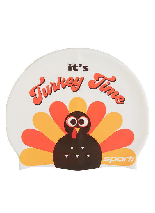 Sporti Turkey Time Silicone Swim Cap Jr