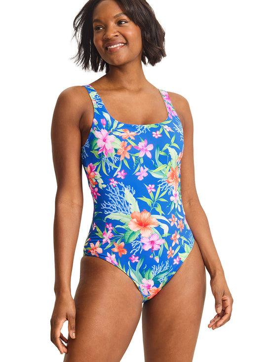 Tommy Bahama Women's Isola Vita Reversible Tank One Piece Swimsuit