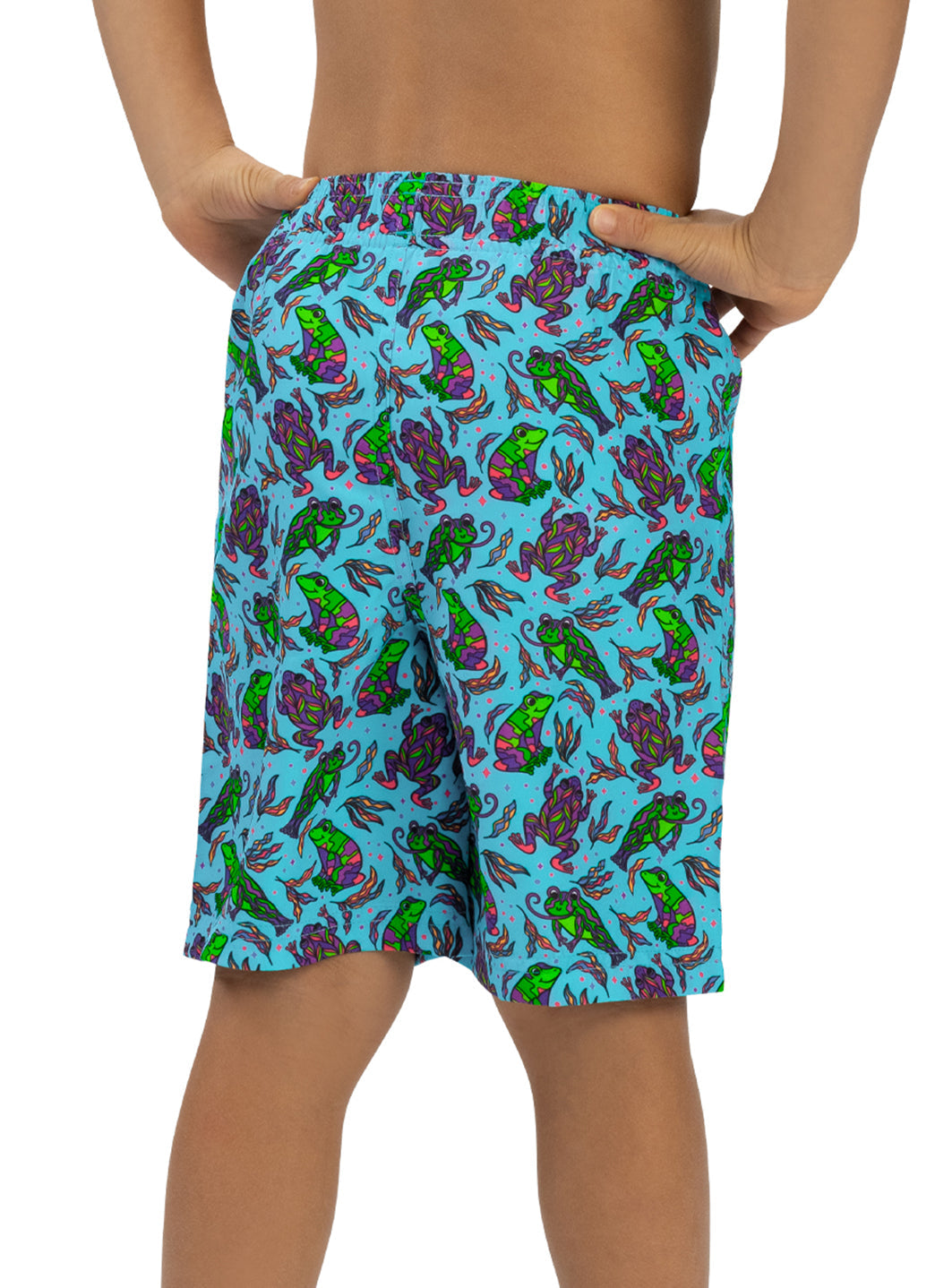 Dolfin Boys' Ribbit Swim Trunks (Toddler, Little Kid)