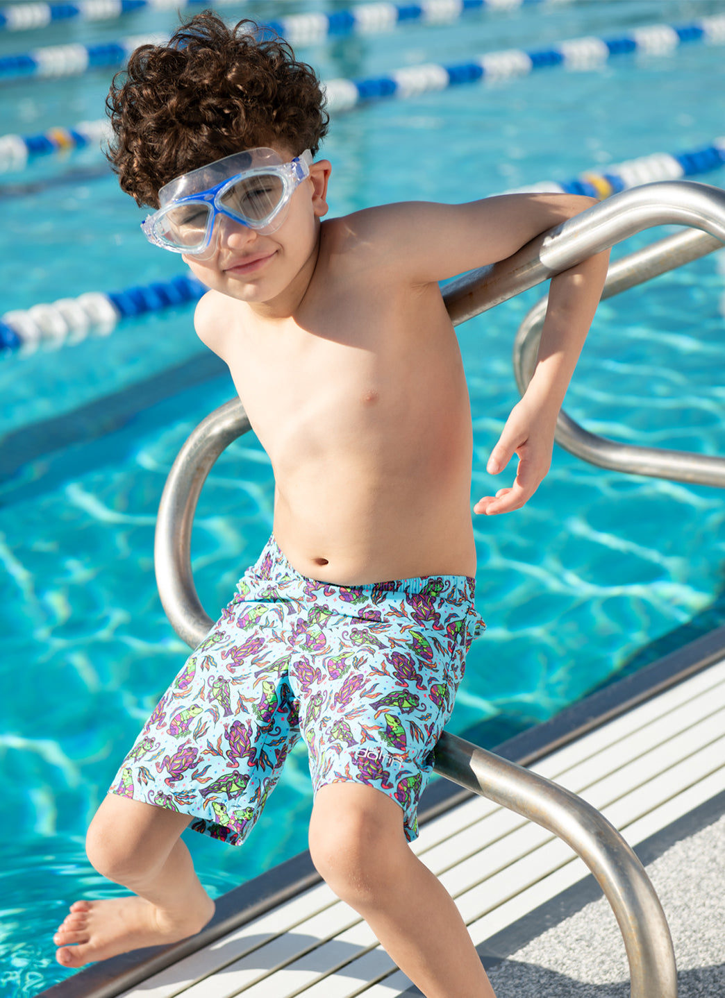 Dolfin Boys' Ribbit Swim Trunks (Toddler, Little Kid)