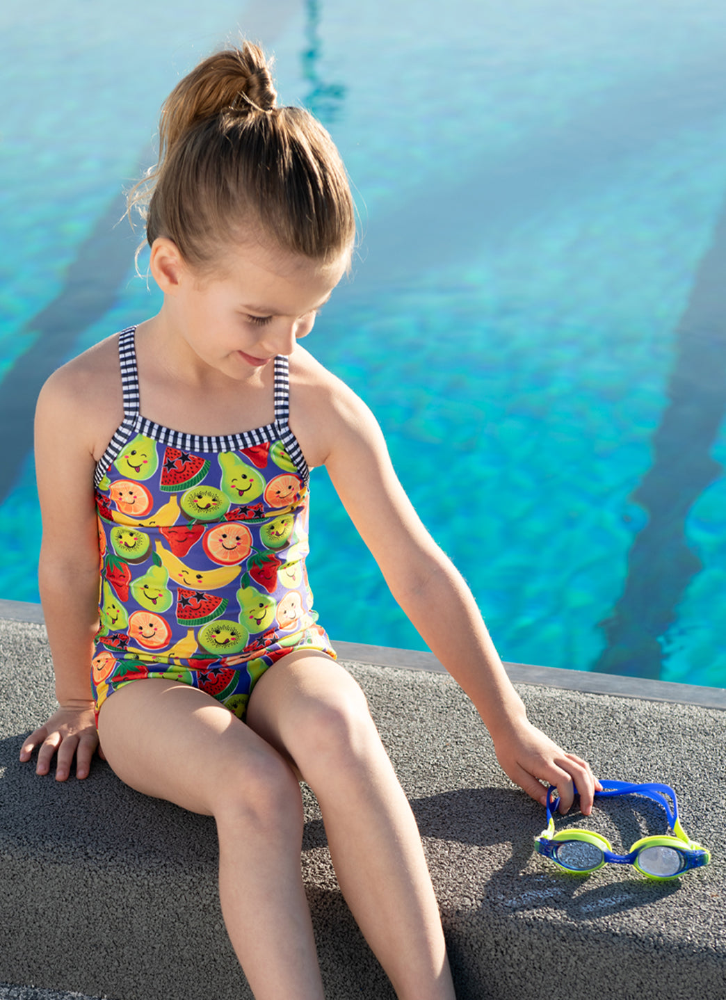 Dolfin Girls' Fruit Print One Piece Swimsuit (Toddler, Little Kid)