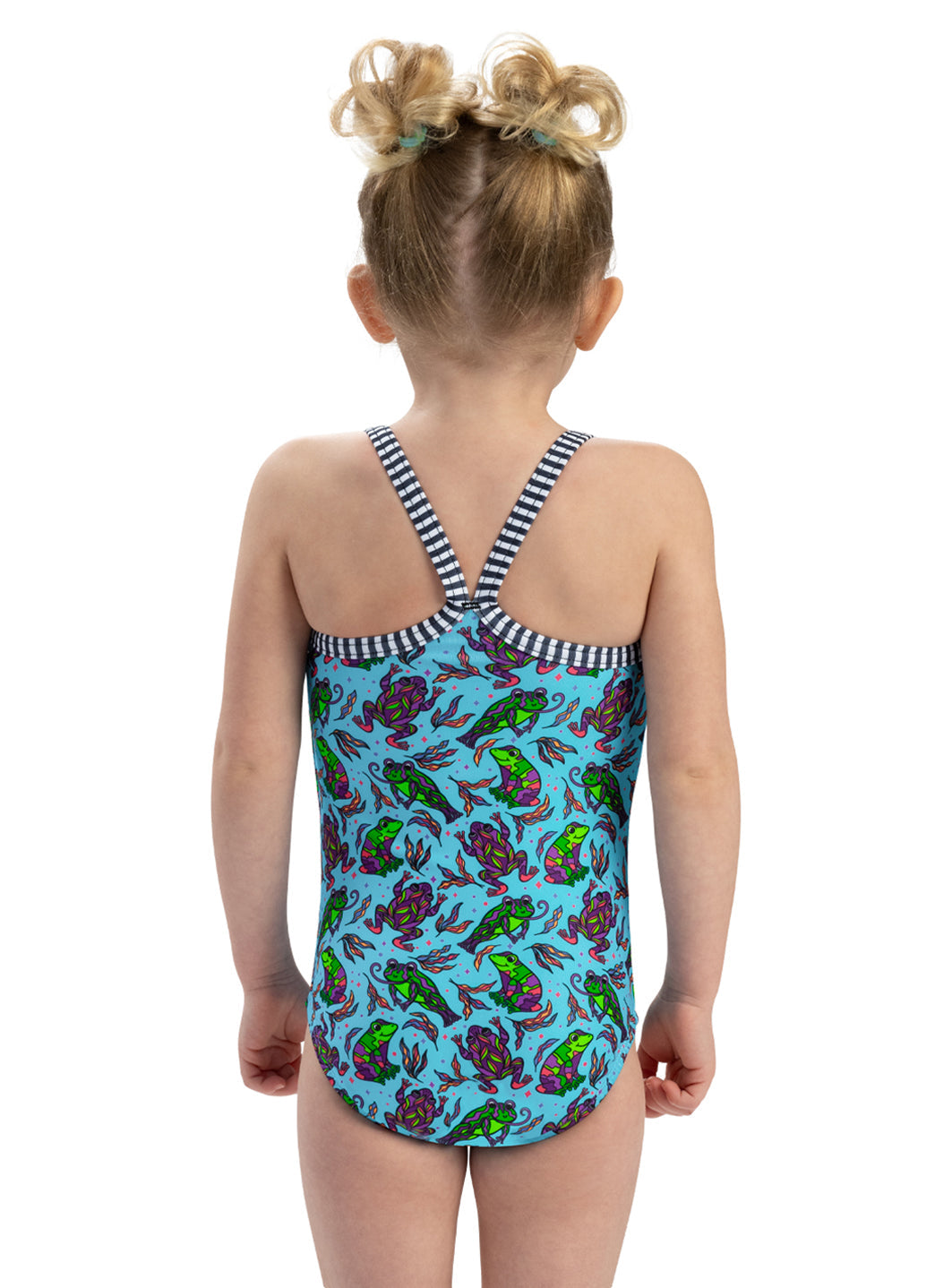 Dolfin Girls' Ribbit One Piece Swimsuit (Toddler, Little Kid)