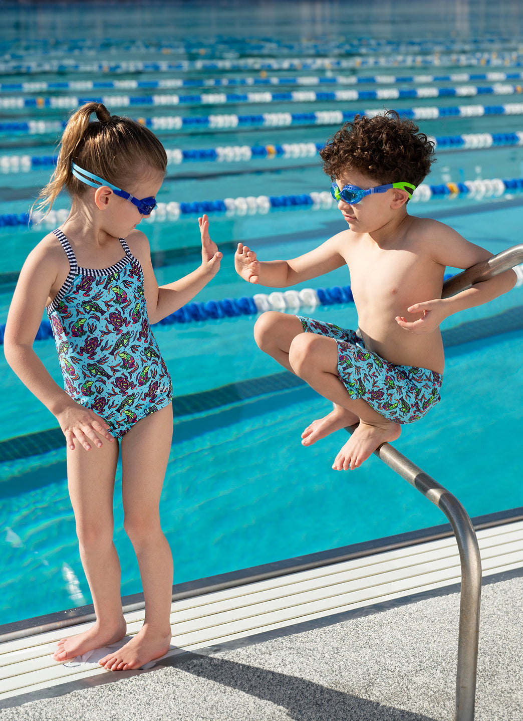 Dolfin Girls' Ribbit One Piece Swimsuit (Toddler, Little Kid)