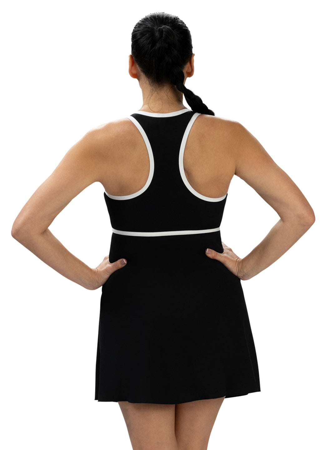 Dolfin Women's Aquashape Zip Front Fit and Flare Swim Dress