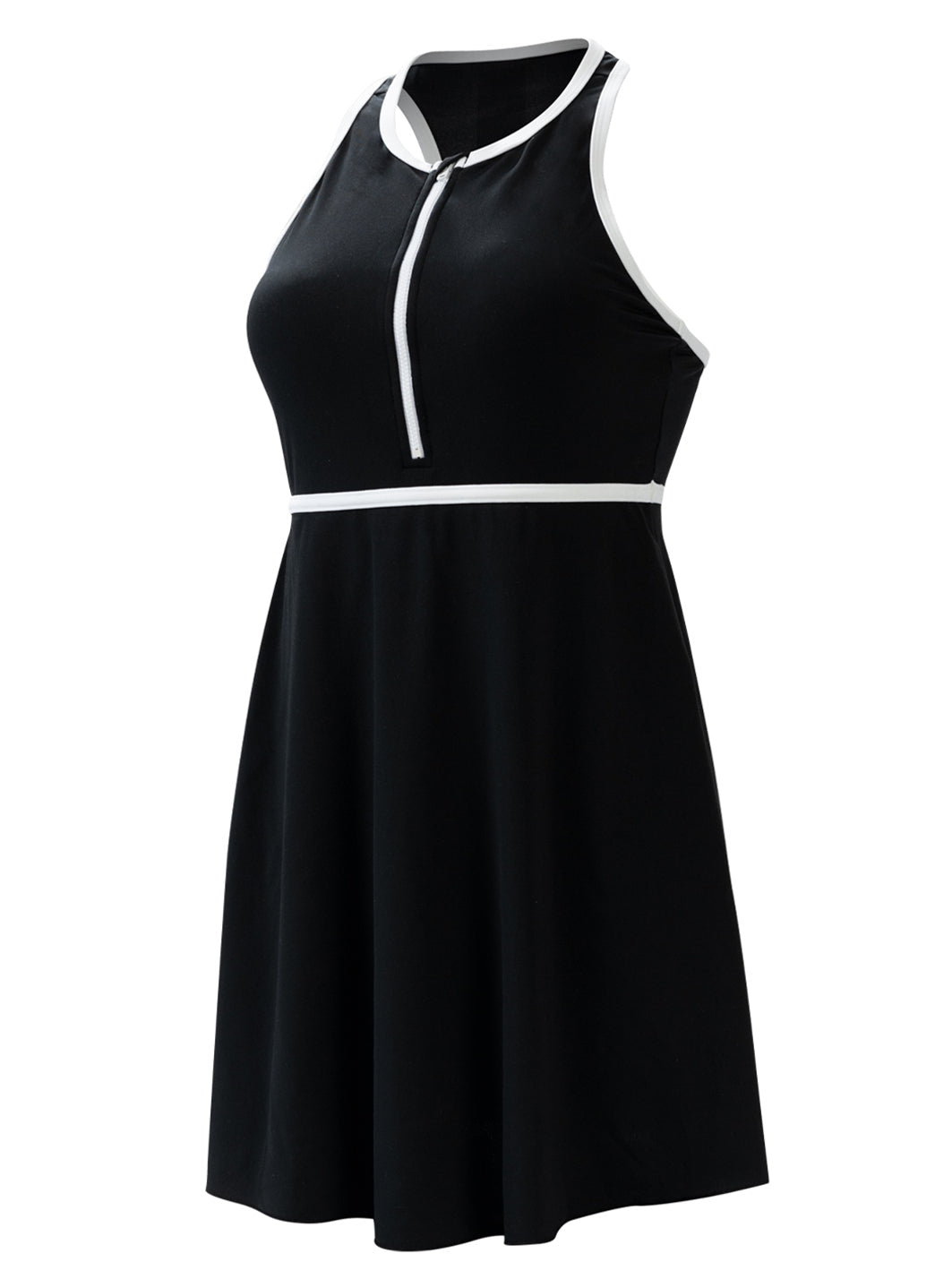 Dolfin Women's Aquashape Zip Front Fit and Flare Swim Dress