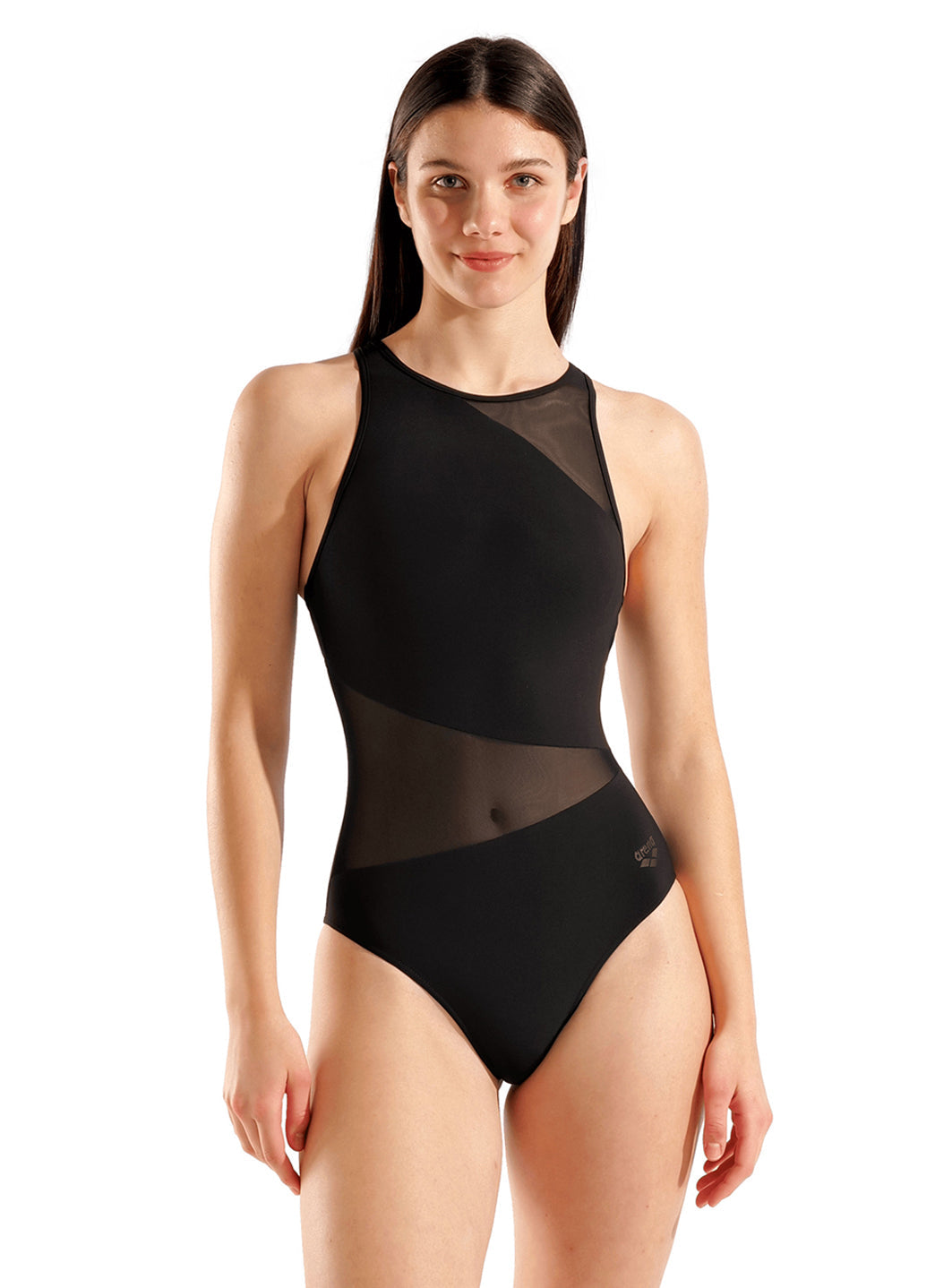 Arena Women's Mesh Angle Vent Back One Piece Swimsuit