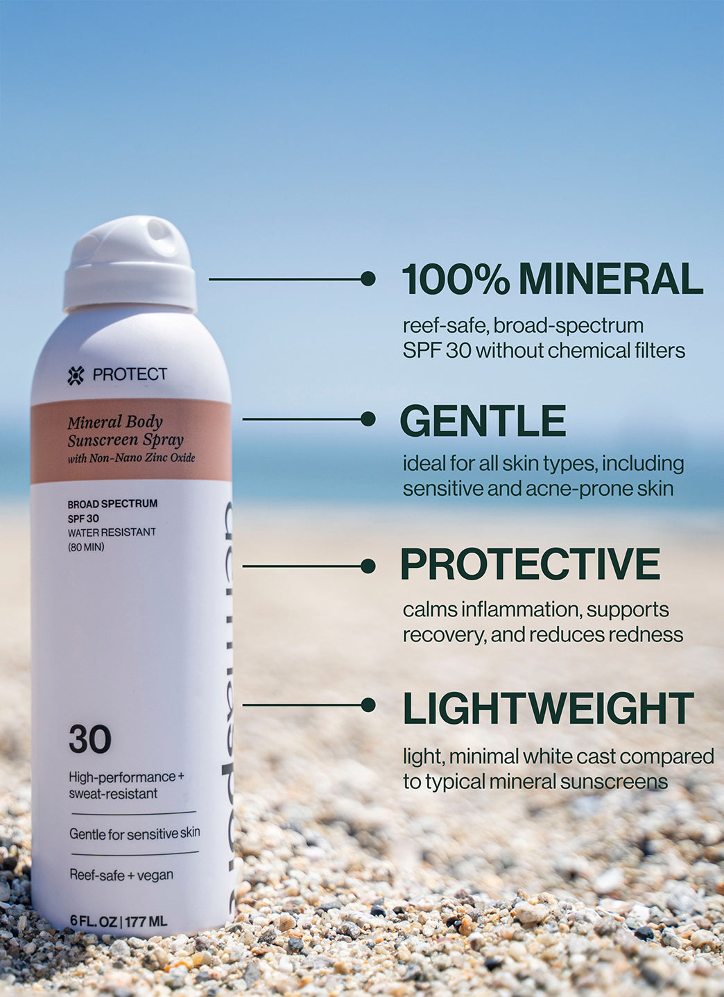 Dermasport Mineral Body SPF 30 Sunscreen Spray, Water-Resistant 6fl oz