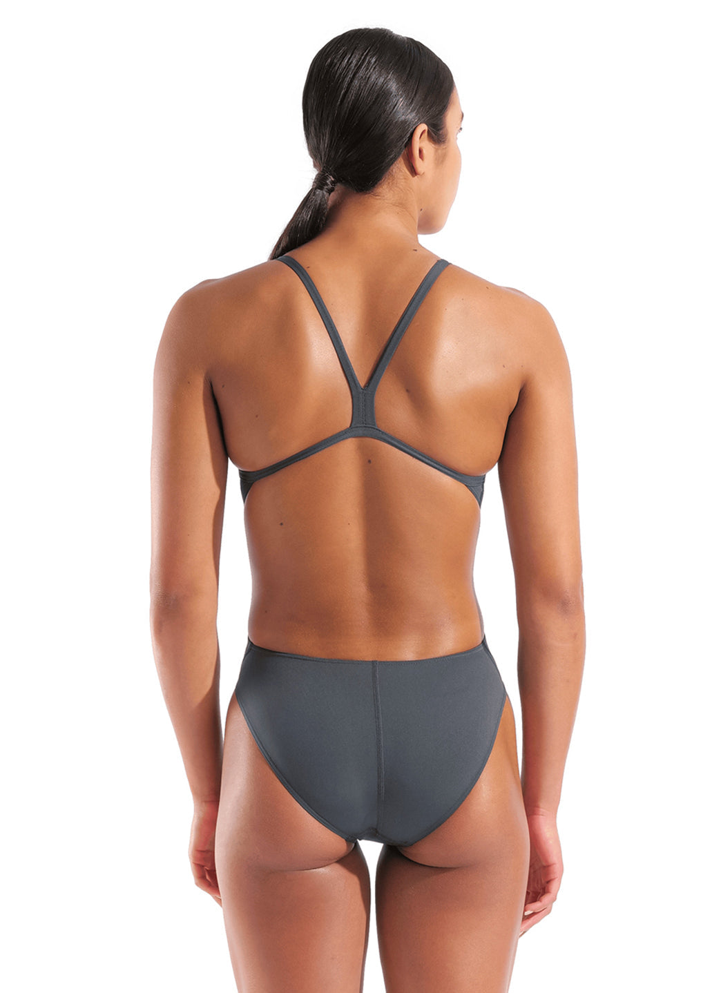 Arena Women's Solid Challenge Back One Piece Swimsuit Asphalt/Bright Coral