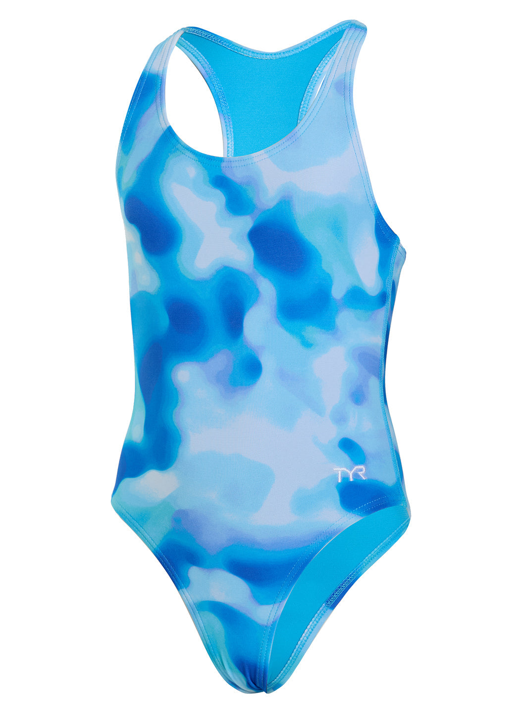 TYR Girls' Blue Ice Ella Maxfit Durafast Elite One Piece Swimsuit (Little Kid, Big Kid)