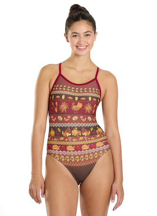 Sporti Harvest Splash Thin Strap One Piece Swimsuit (22-44)