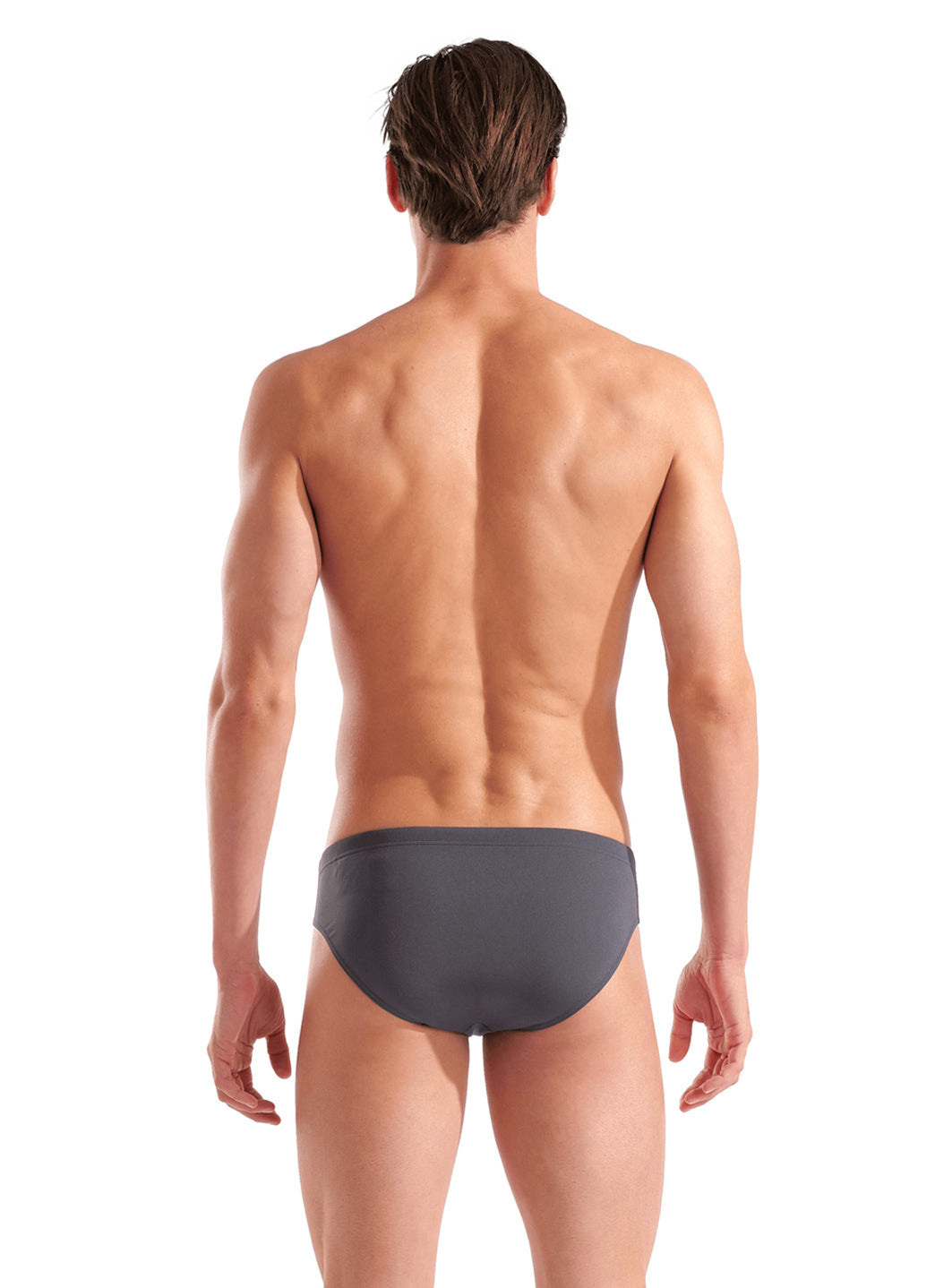 Arena Men's Solid Brief Swimsuit Asphalt/Bright Coral