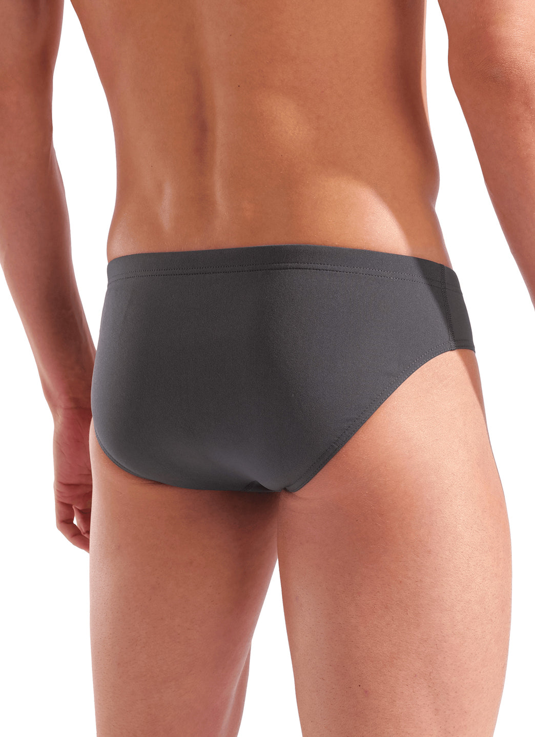 Arena Men's Solid Brief Swimsuit Asphalt/Bright Coral