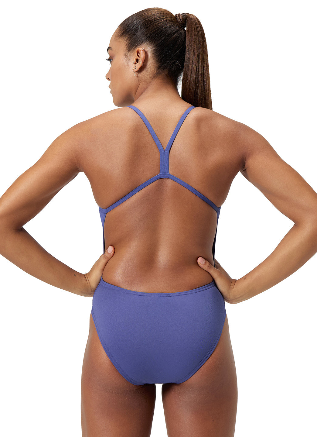 Speedo Women's Solid V Back One Piece Swimsuit