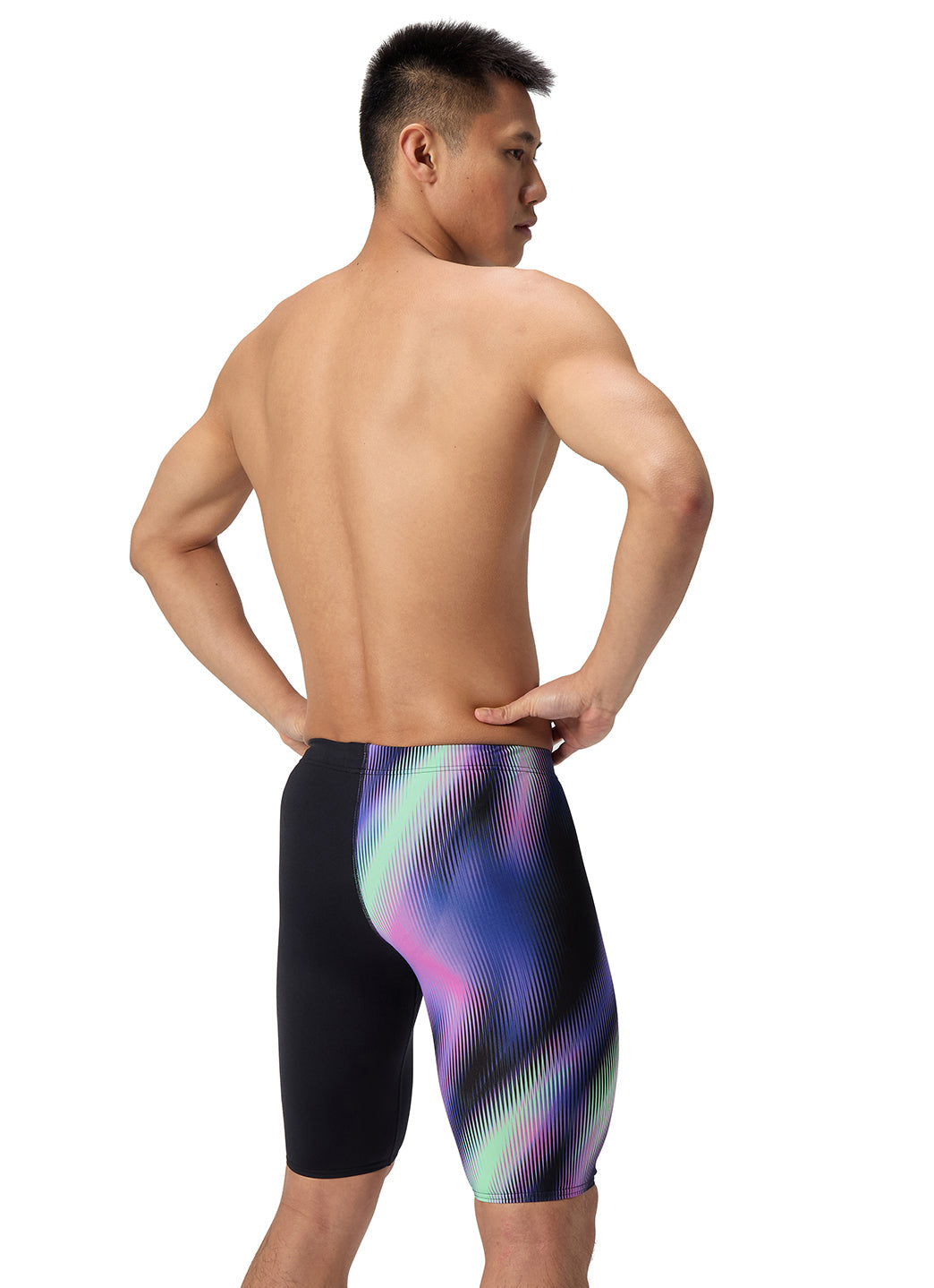 Speedo Men's One-Leg Printed Jammer Swimsuit
