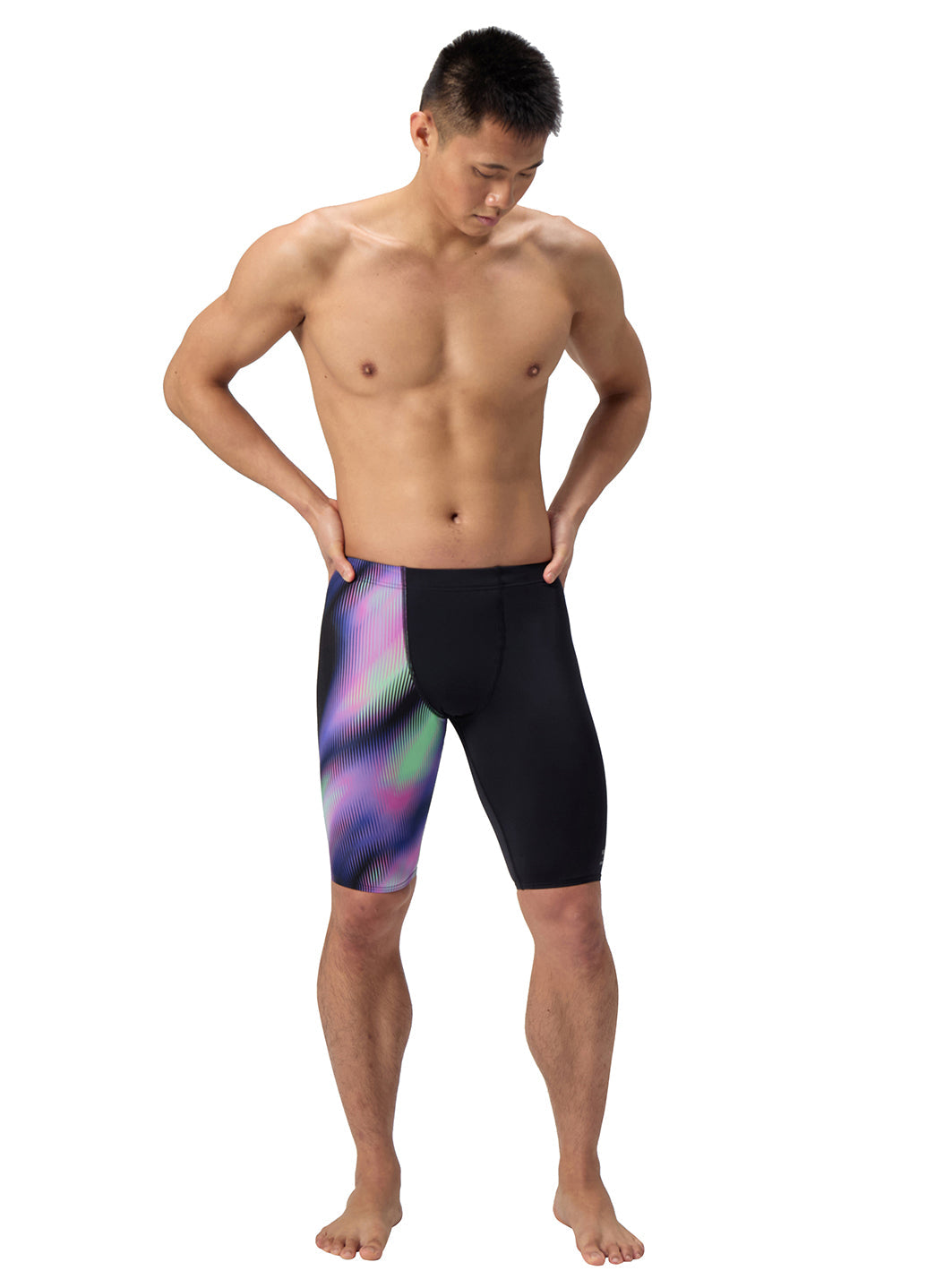 Speedo Men's One-Leg Printed Jammer Swimsuit