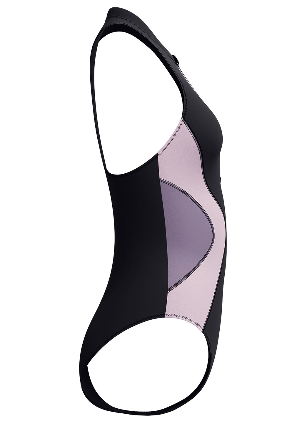 Speedo Women's Colorblock Zip Neck One Piece Swimsuit