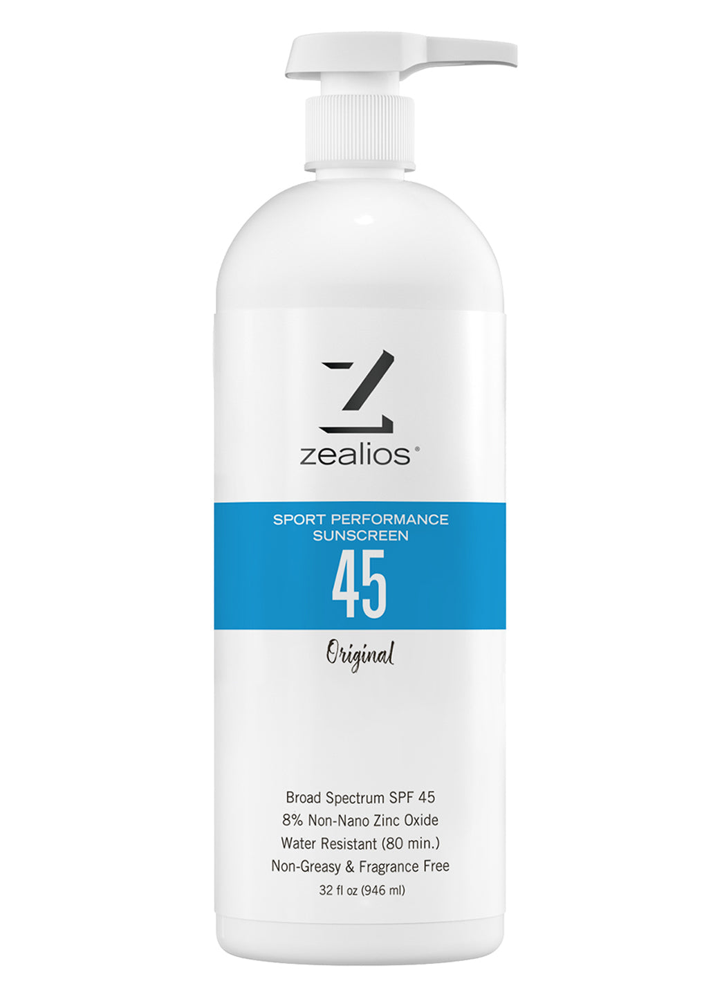 Zealios Skin Care Sport Performance SPF 45 Sunscreen Original