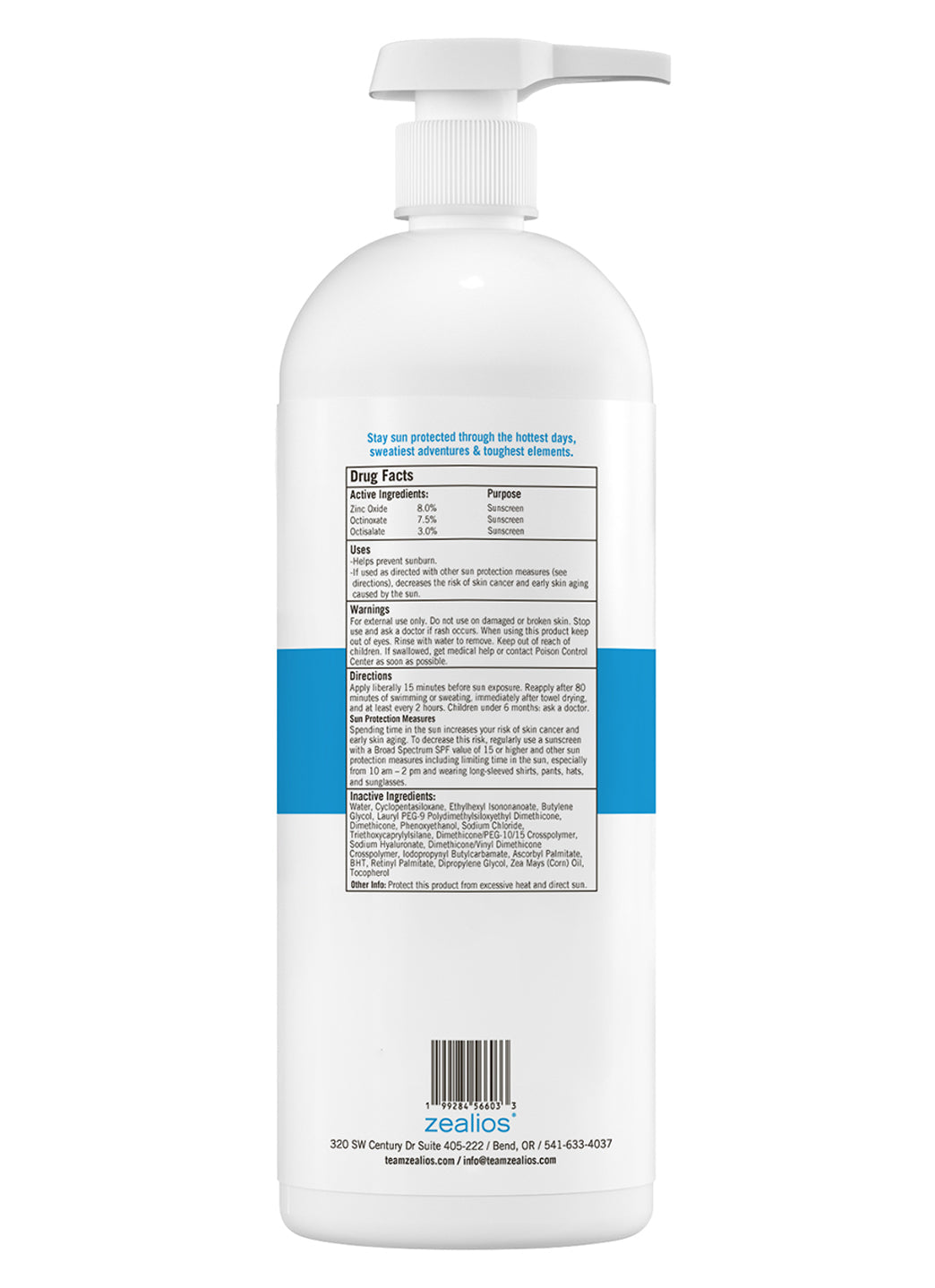 Zealios Skin Care Sport Performance SPF 45 Sunscreen Original