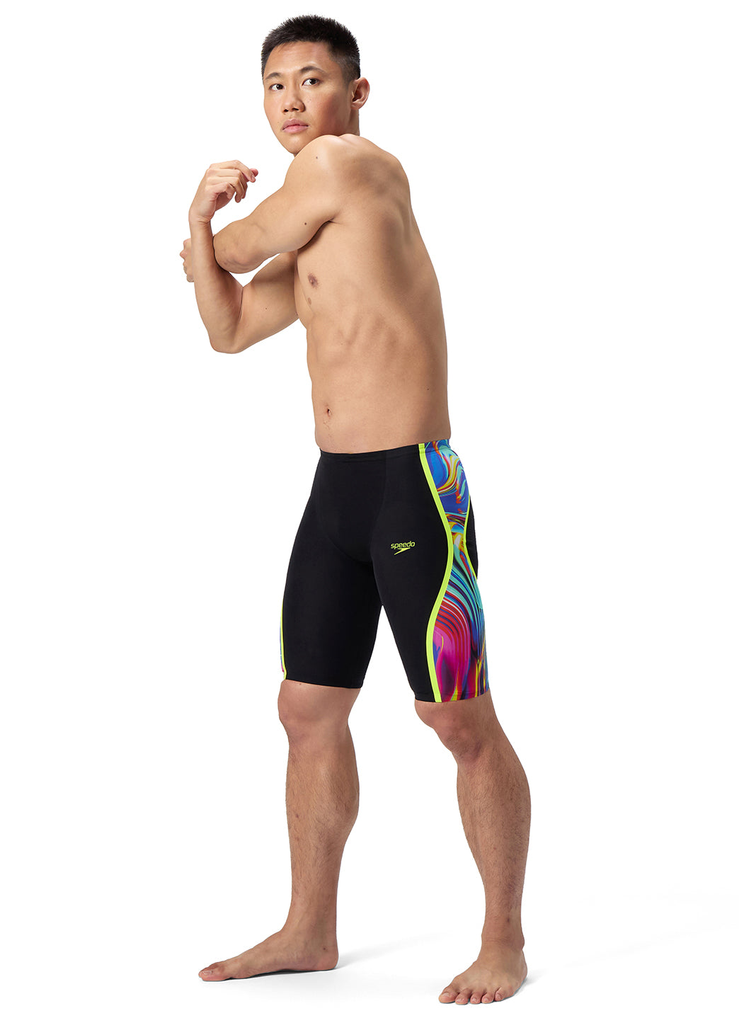 Speedo Men's Printed LZR Intent 2.0 High Waist Jammer Tech Suit Swimsuit