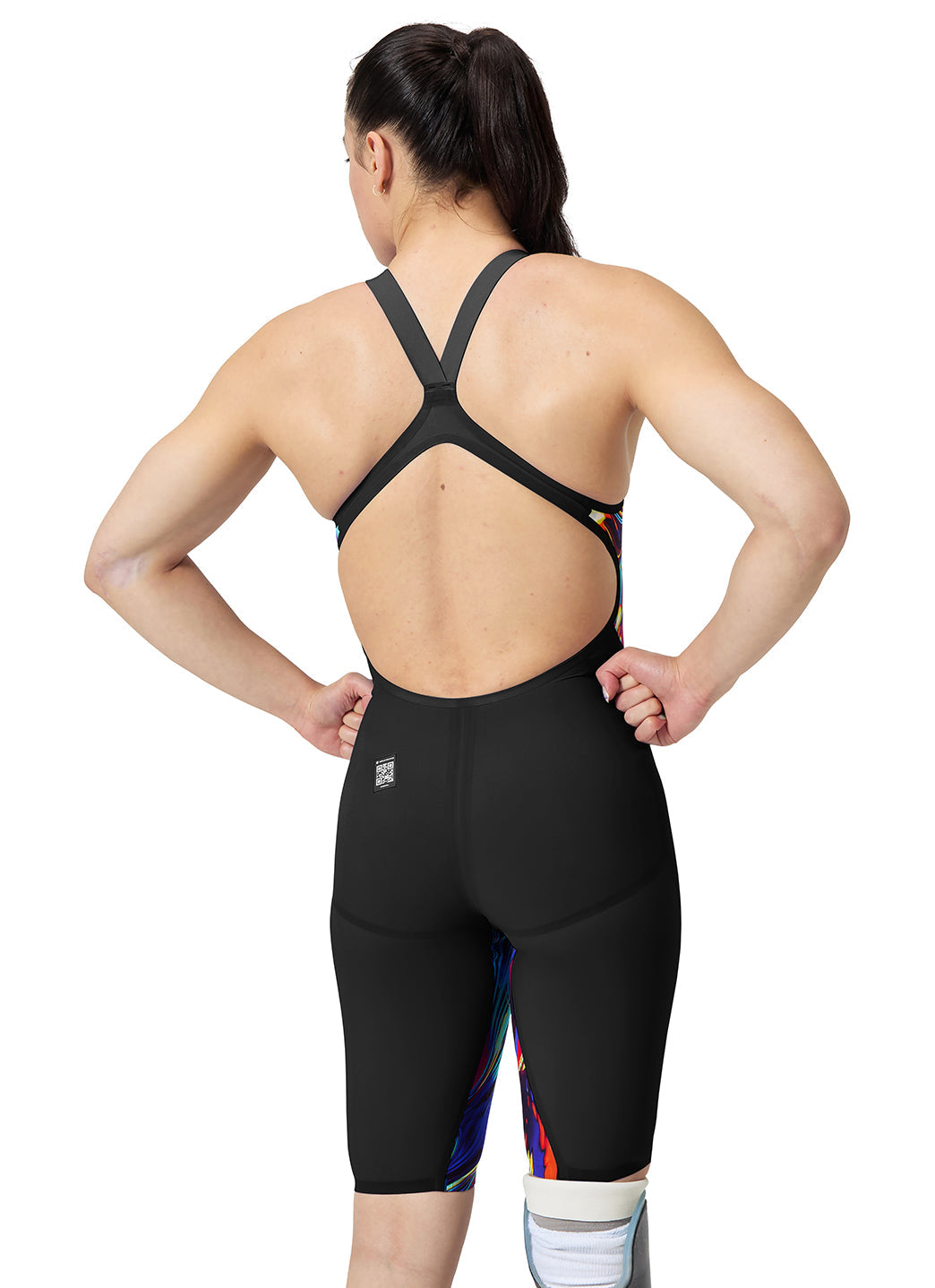 Speedo Women's Printed LZR Valor 2.0 Open Back Tech Suit Swimsuit